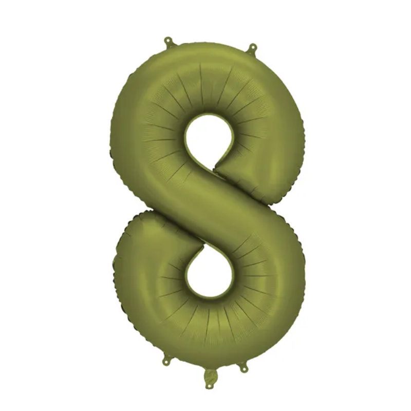 Ballons aluminium 8 vert olive, 1 pcs.