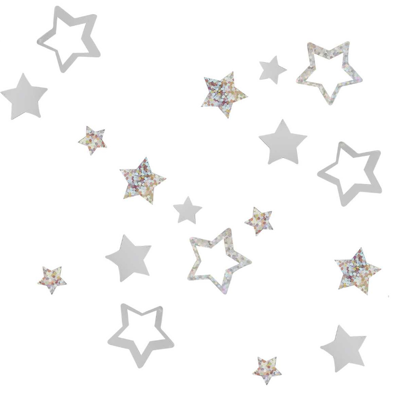 Kindergeburtstag-Konfetti_silber_Sterne_13g