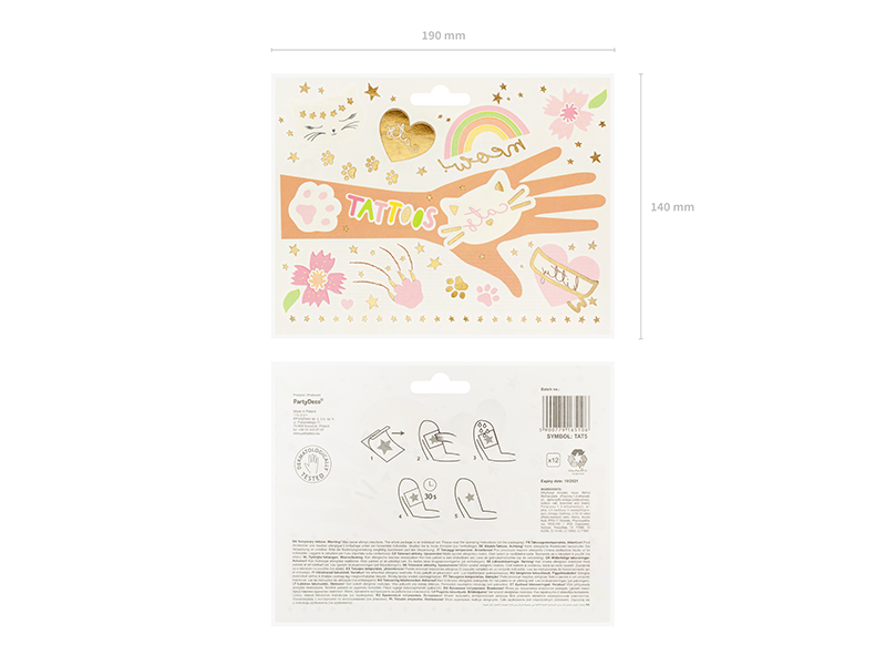 stickers, tattoos, katze, hand, blumen