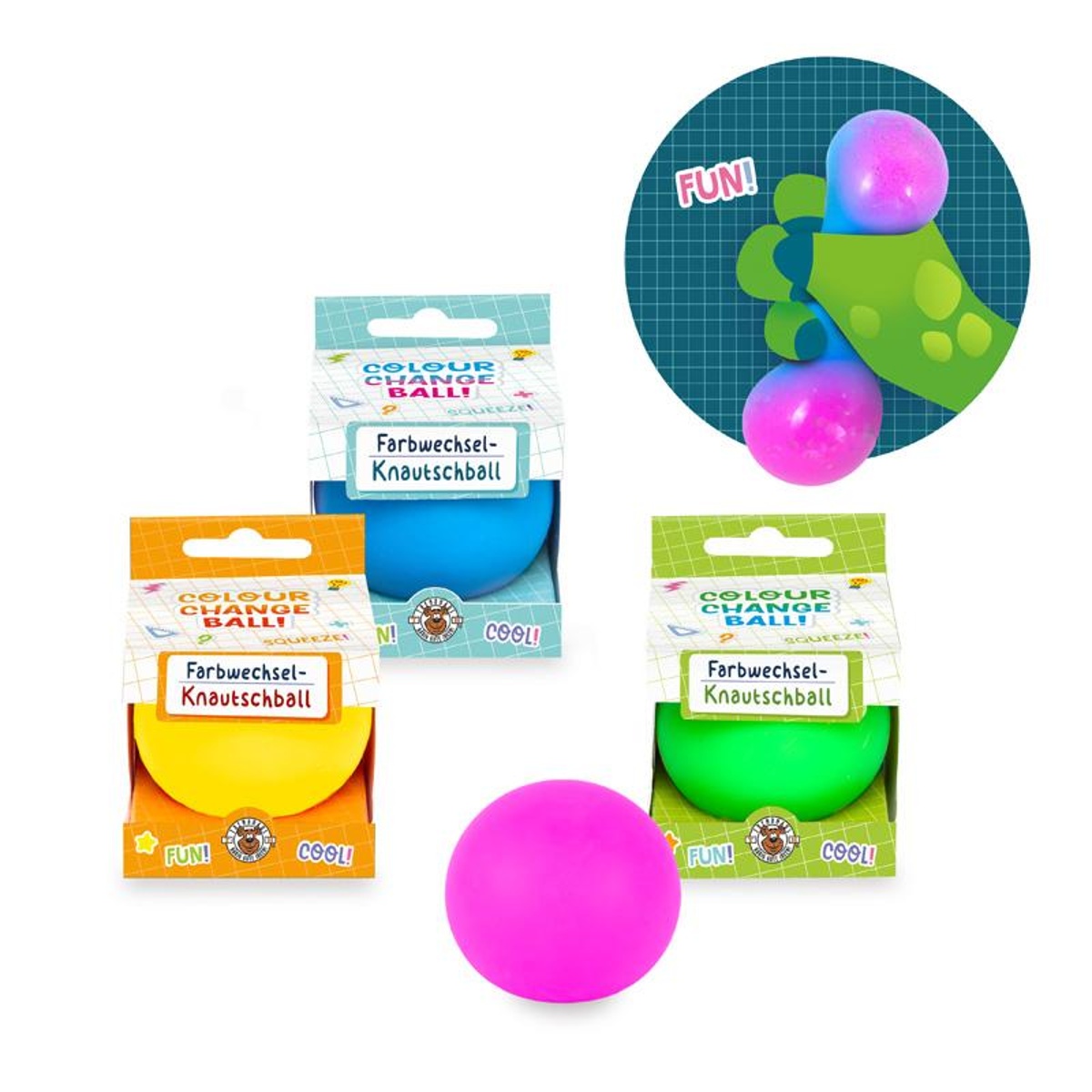 Knautschball, Gewichtskugel, Farbig, Schaumkugel, Spielzeugball