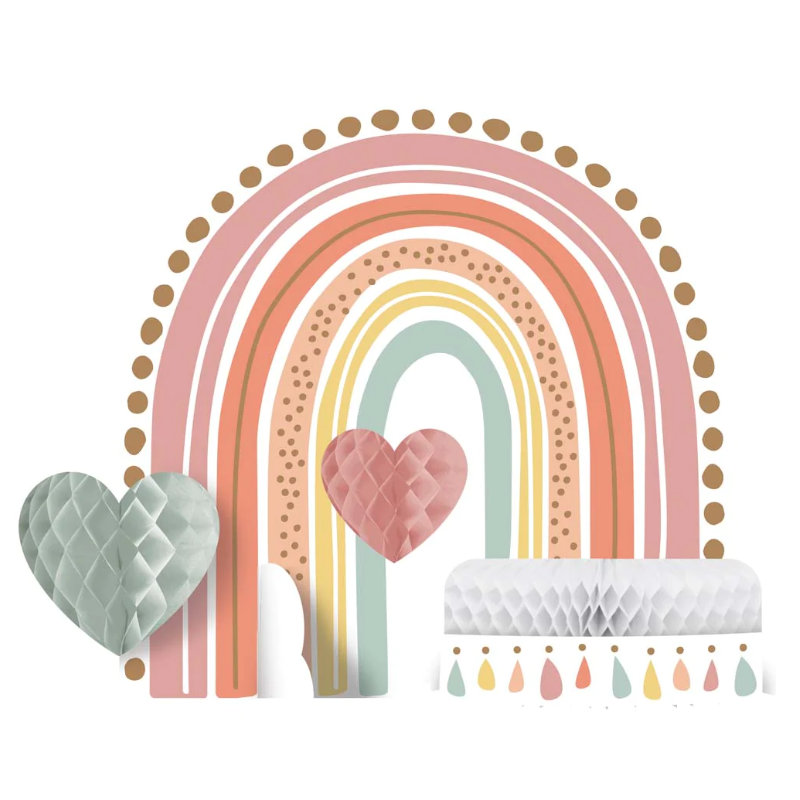 Tischaufsteller Boho Regenbogen