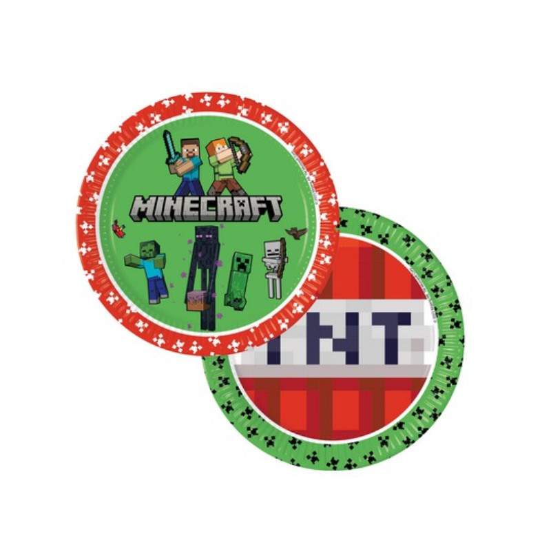Assiettes de fête Minecraft, 8 pcs.