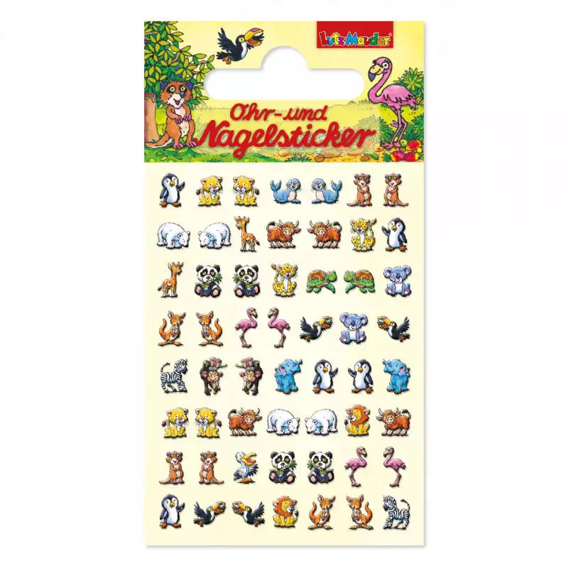 Kindergeburtstag-Ohr_und_Nagel_Sticker_Tiere