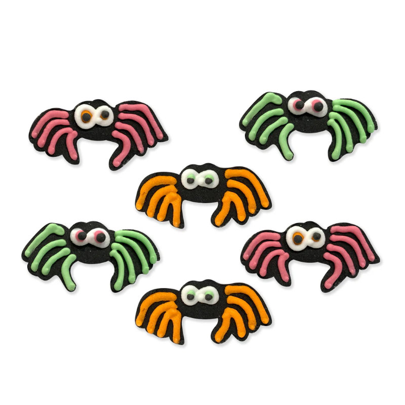 Kindergeburtstag-Zuckerdekor-Neon-Spinnen-1