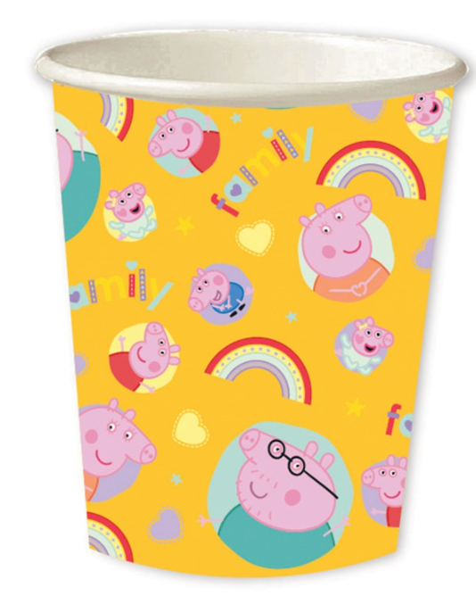 Pappteller, Peppa-Pig, Gelb, Abbildung, Muster