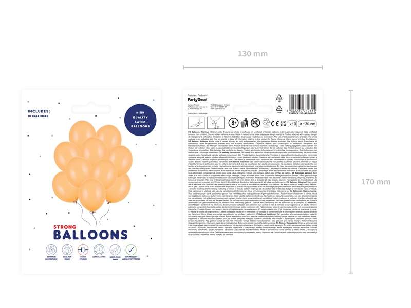 Ballonstrauß, Latexballons, Orange Ballons, Party-Dekoration, Dekorationsballonset