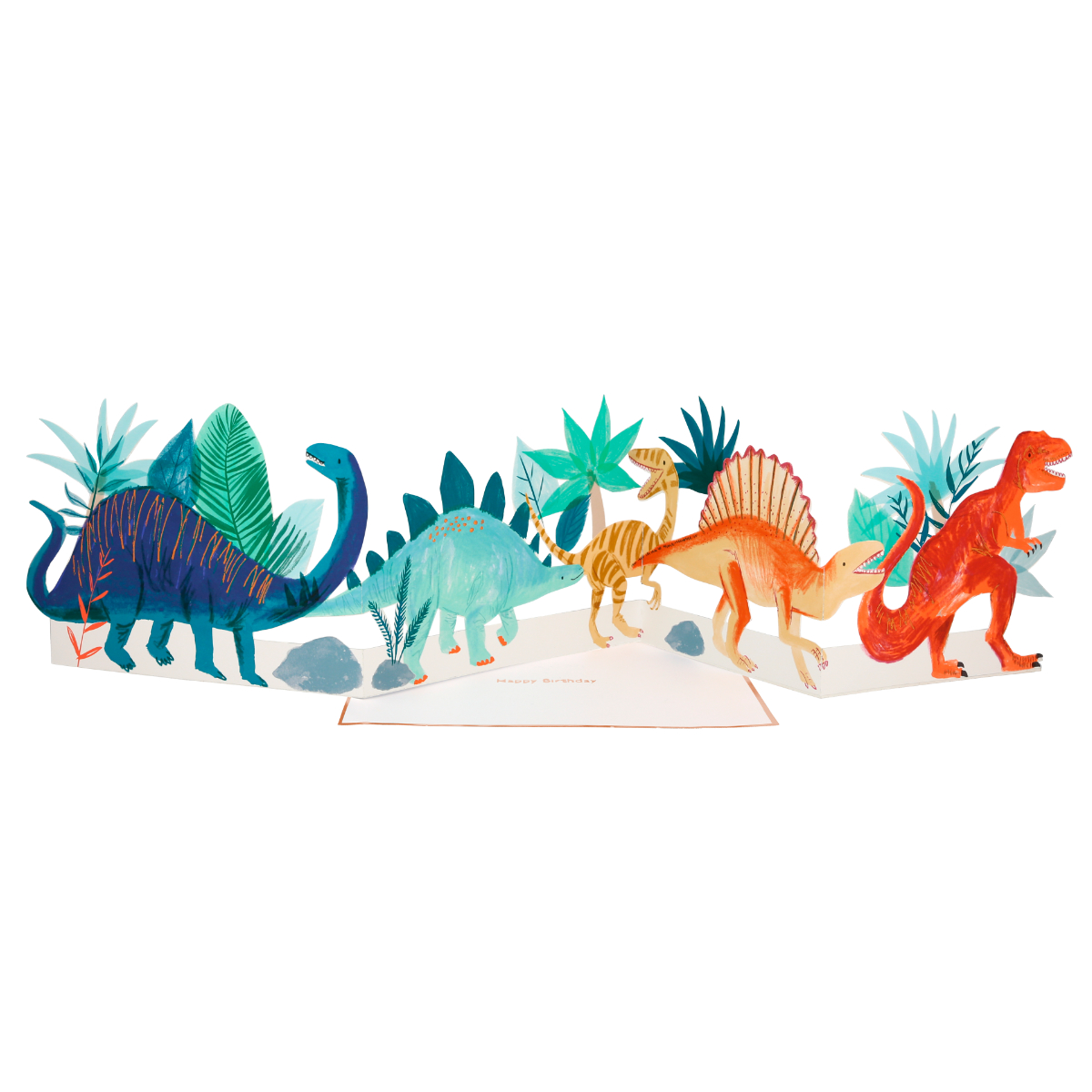 Dinosaurier, Pop-up-Karte, Frühlingskarte, Tierische Szene, 3D-Popup