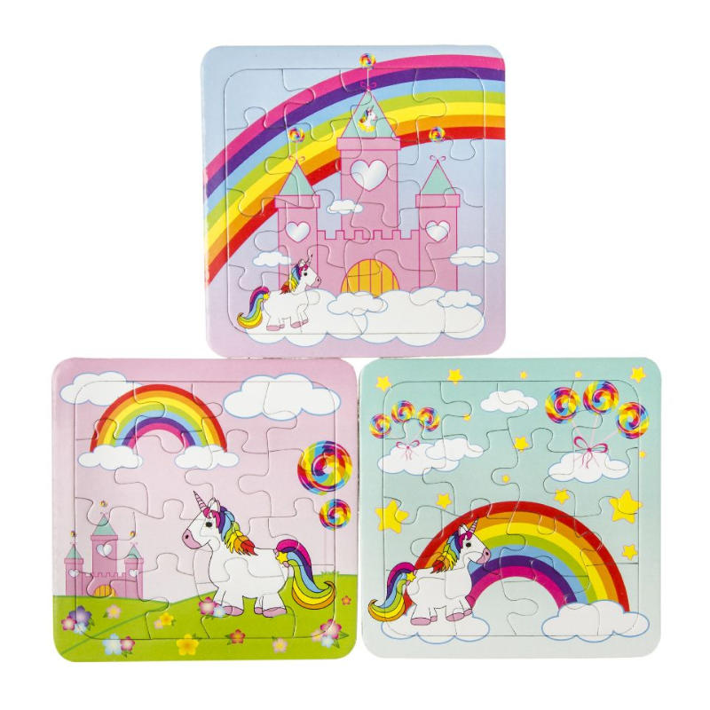 Kindergeburtstag-Papierpuzzle-Einhorn