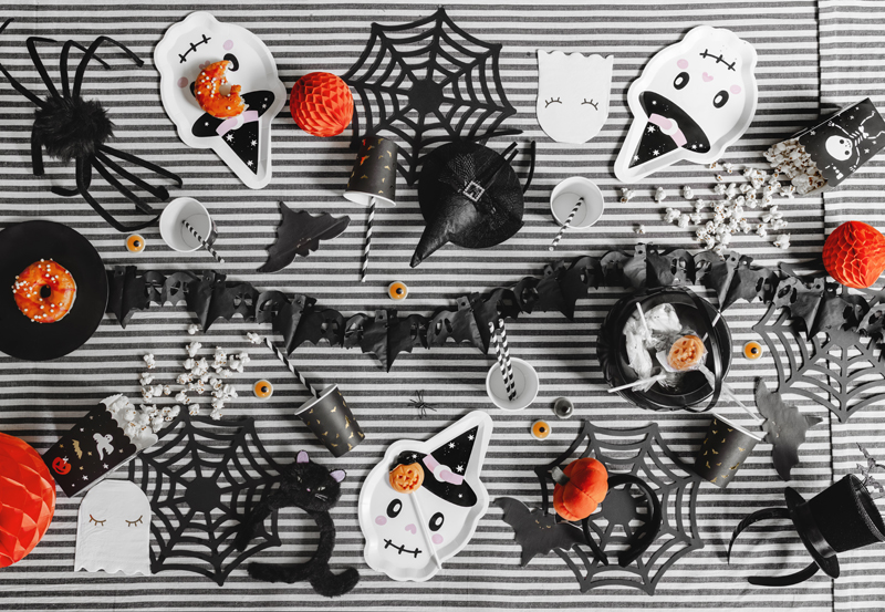 Halloween, Dekoration, Spinnenweben, Kürbis, Schaurige Motive