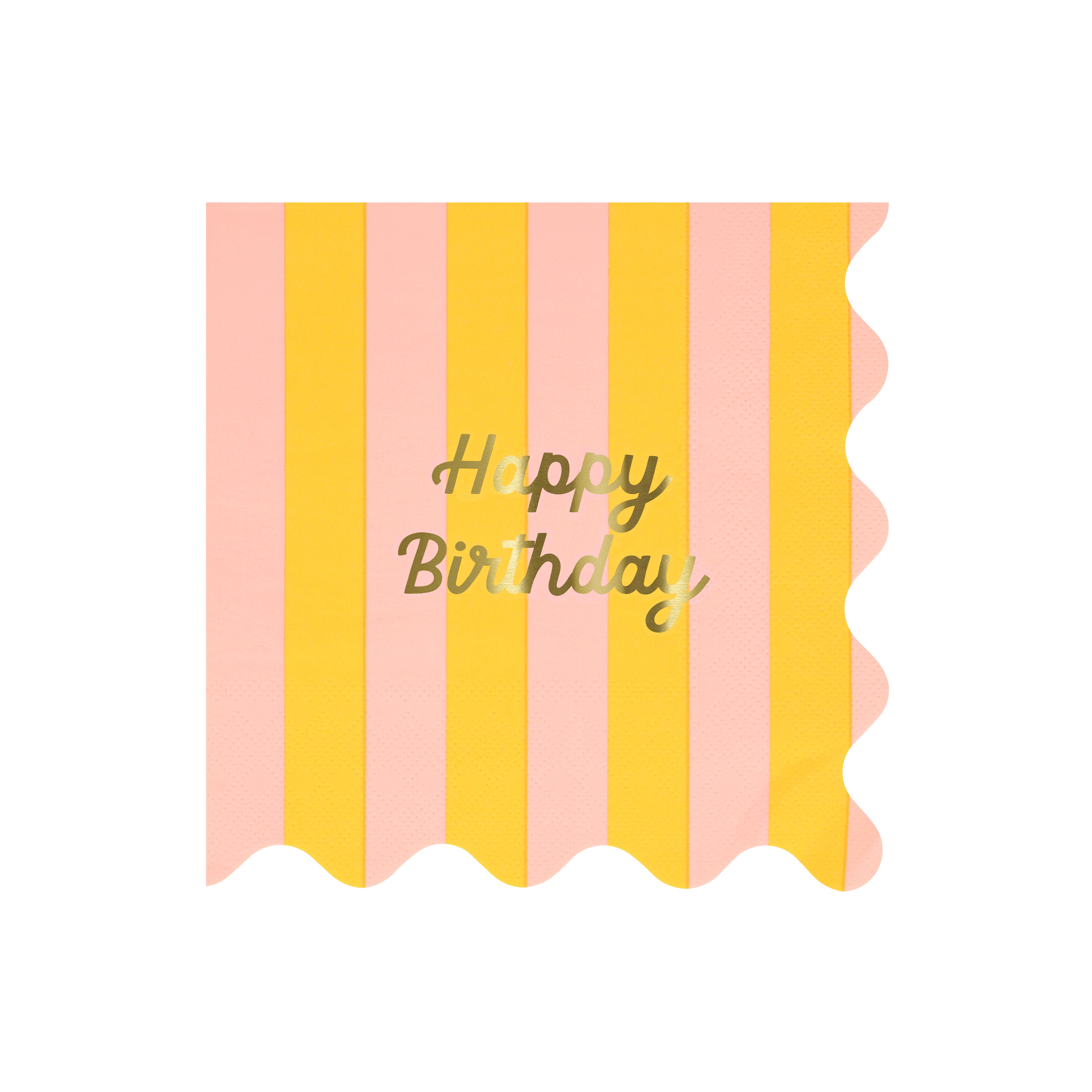Birthday card, Karte, Streifen, Pastellpink, Gelb Streifen
