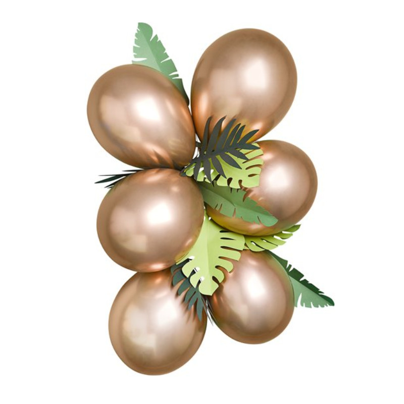 Ballonbündel Gold & Blätter