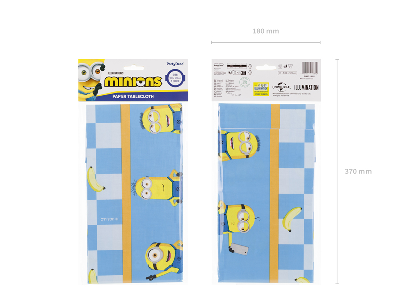 Minions, Papier Tischl. cloth, Tischdecke, Blau, Banane