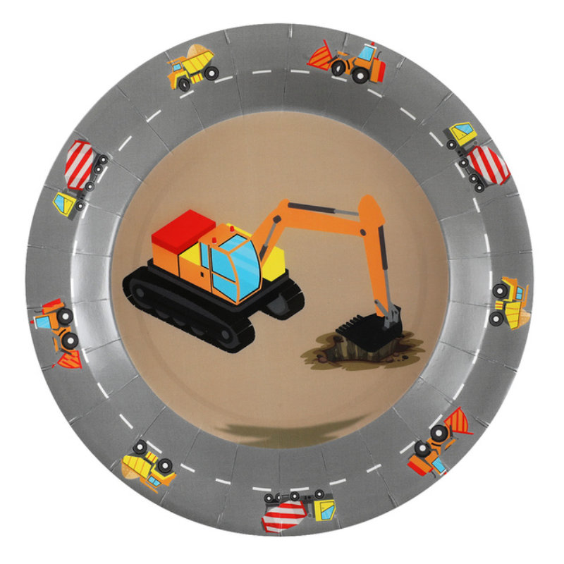 Kindergeburtstag-Teller-Baustelle