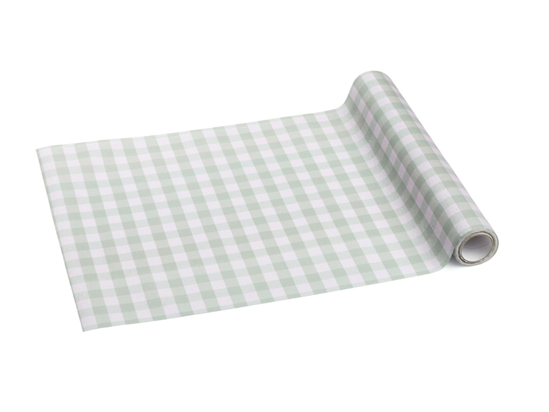 Gingham, Checkered, Rolle, Stoff, Grün-Weiß