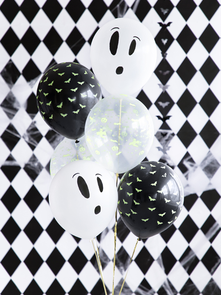 Ballons, Halloween, Gäste Dekoration, Schwarz-Weiß, Transparente Ballons