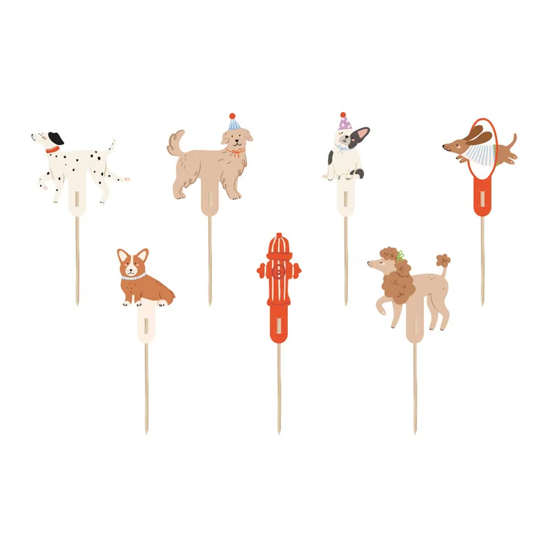 Kindergeburtstag-Cupcake-Topper-Hunde-1