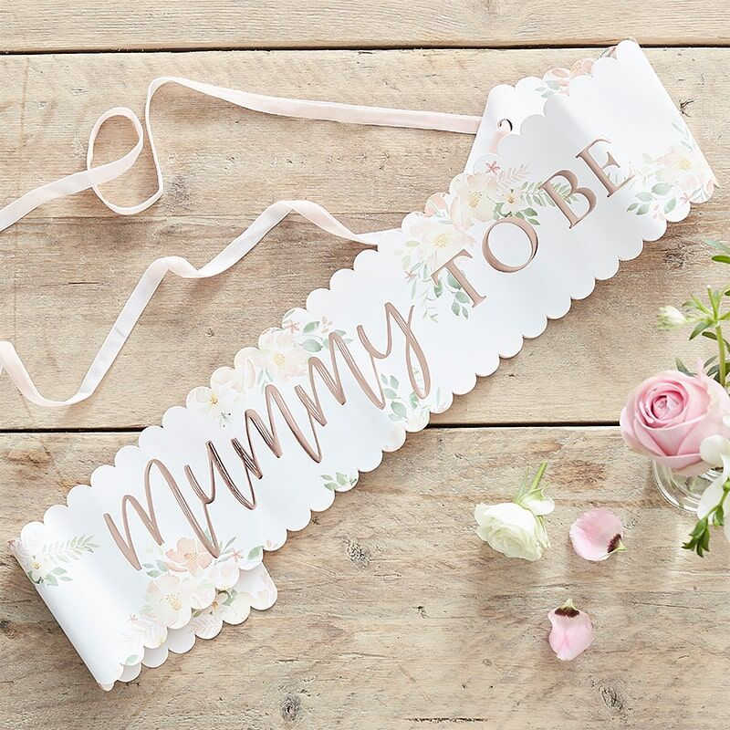 "Floral Rose Gold ""Mum to Be"" Schärpe"