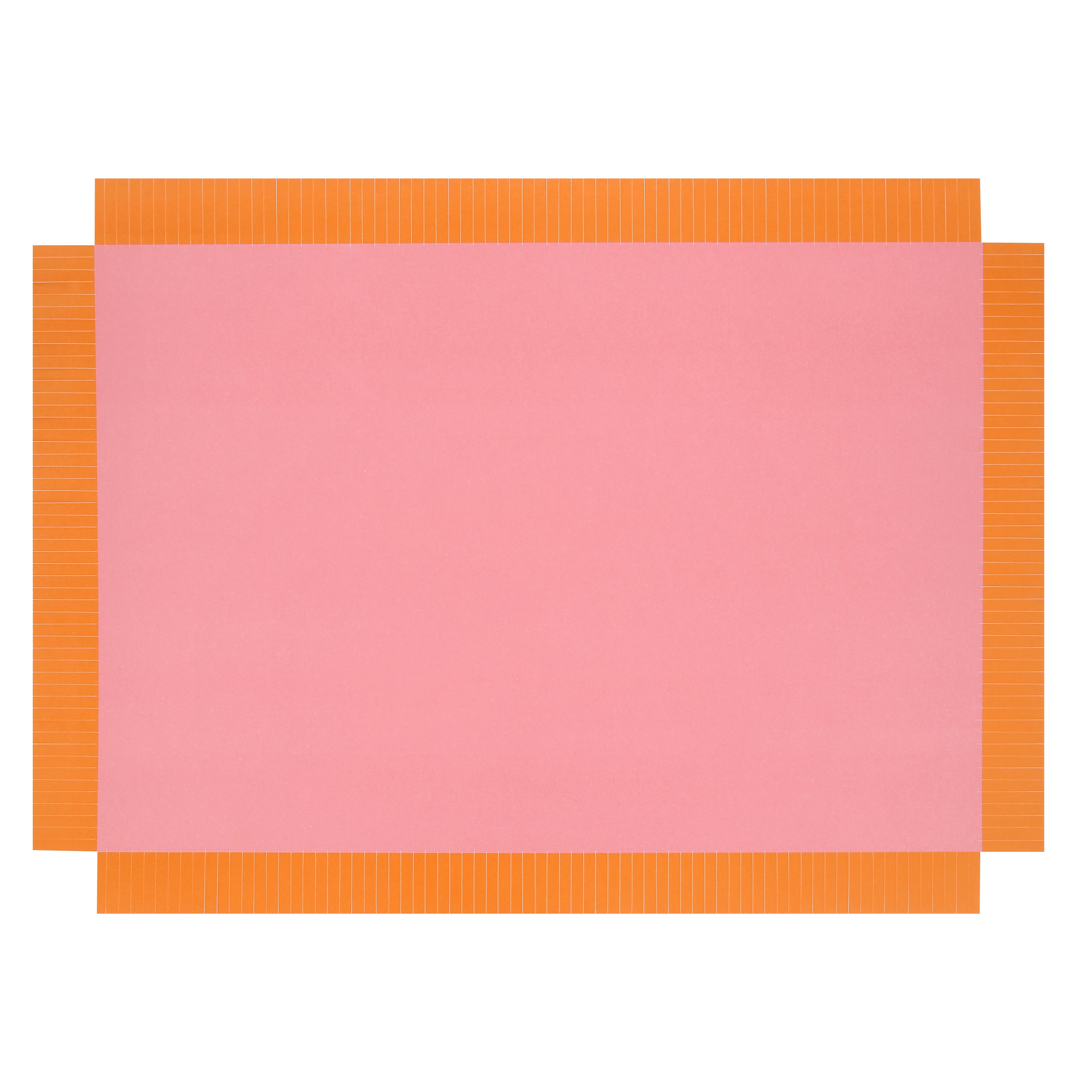 pink card, pink sheet, orange edge, paper collage, rectangular card