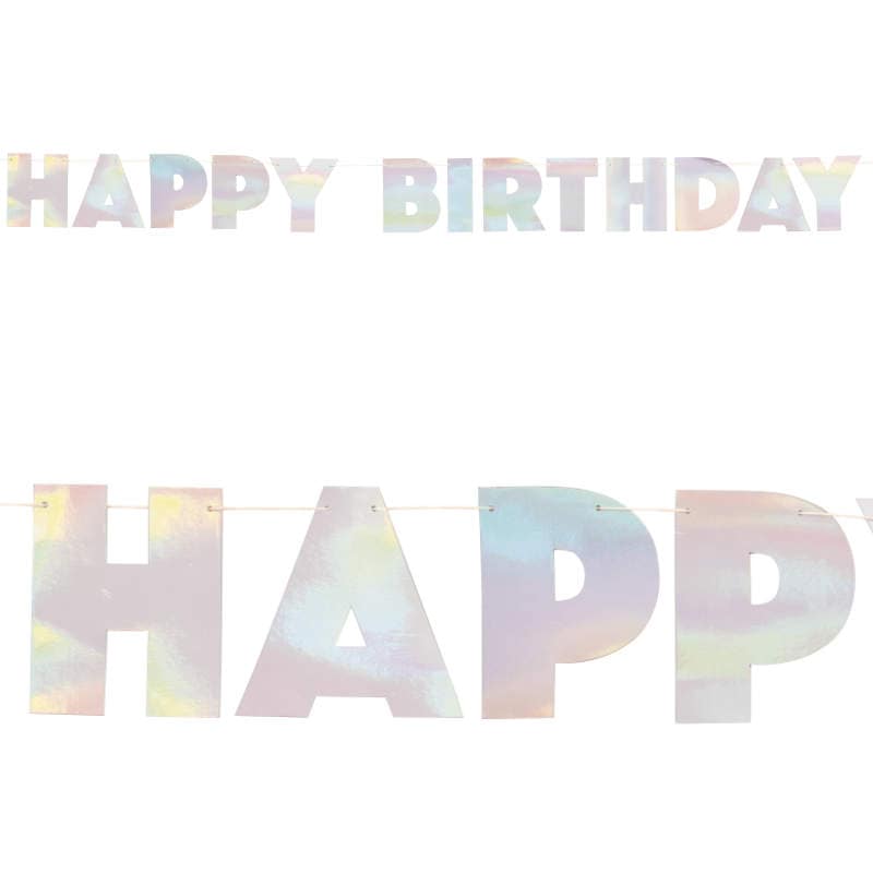 Girlande Happy Birthday schillernd
- Dekoration Kindergeburtstag - Partydeko - Partydekoration - junior-partyshop.ch