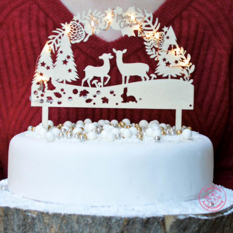 Kindergeburtstag-Cake_Topper_Waldtiere_LED_Merry_Christmas_2