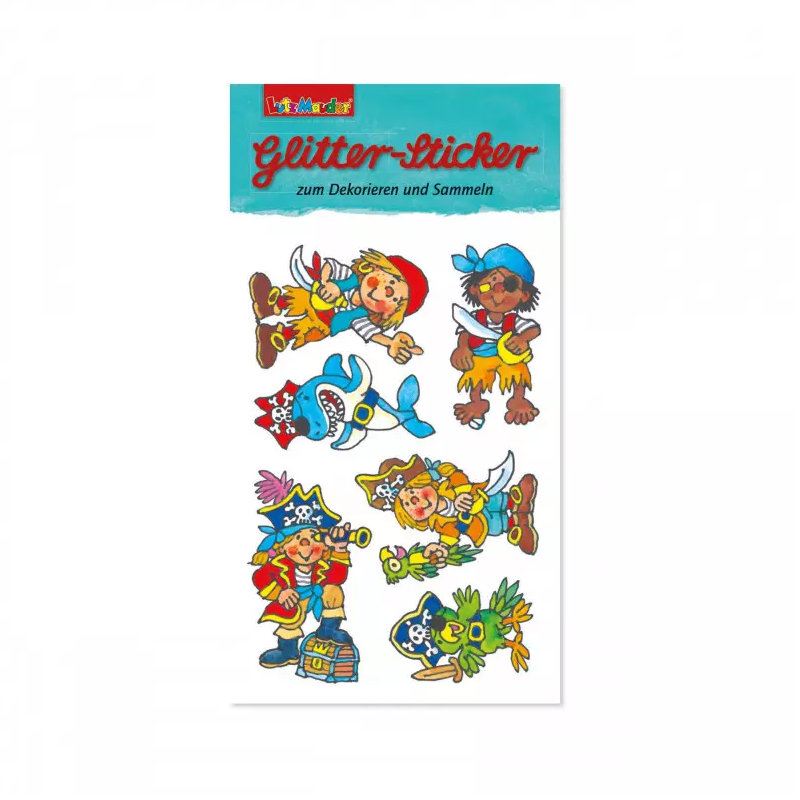 Kindergeburtstag-Glitzer-Sticker-Piraten