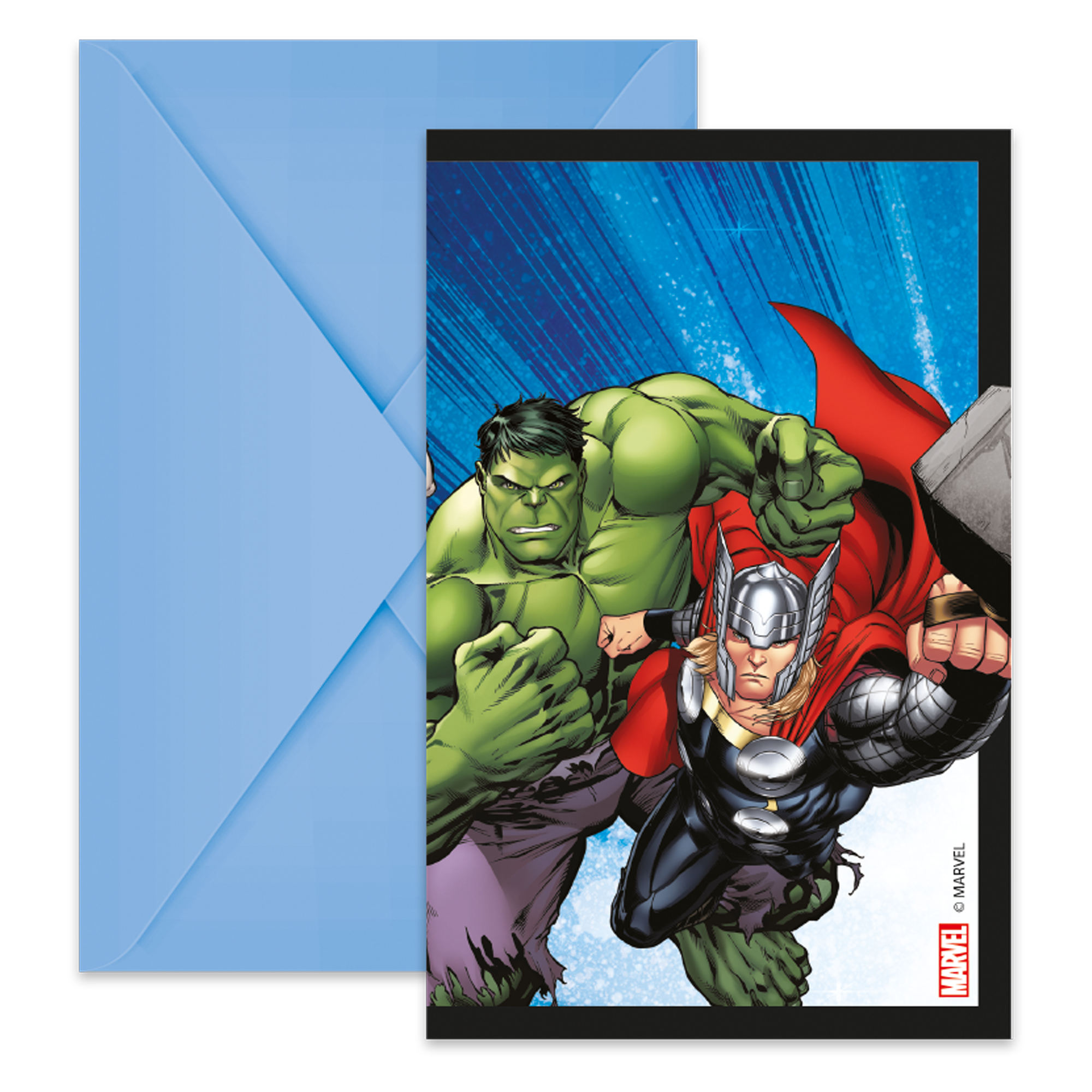 Comic card, Hulk, Thor, Marvel art, Superhero