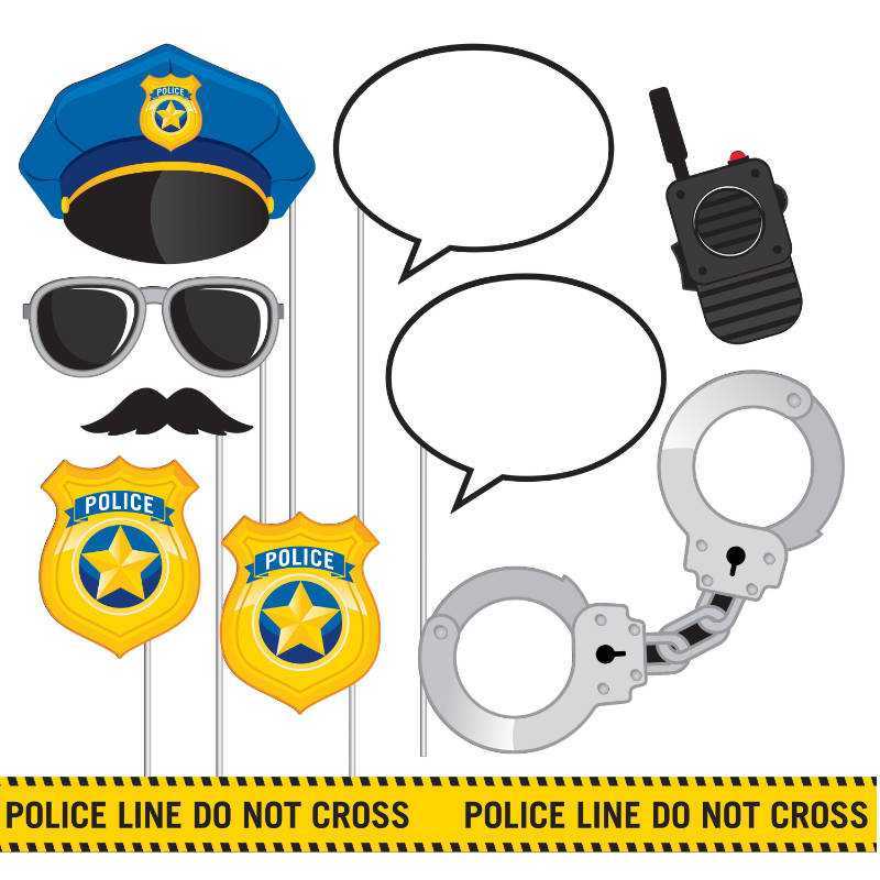 Photobooth Set Polizei, 10 tlg.