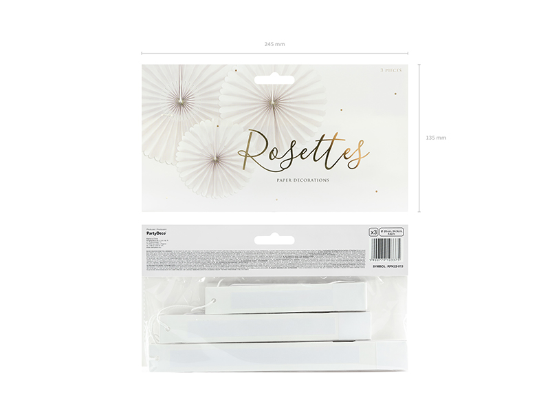 Rosettes, Papierdekoration, Luftig, Weiß, Set
