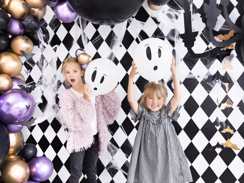 Kleider, Kinder, Party Dekoration, Masken, Schwarz-Weiß Muster
