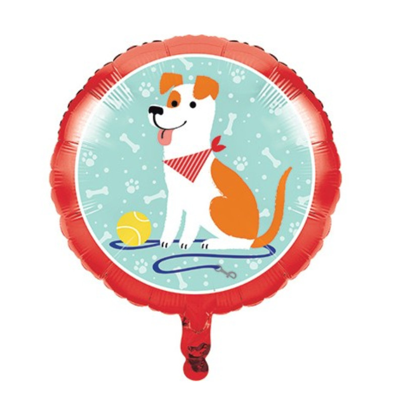 Kindergeburtstag-Folienballon-rund-Hunde-Party