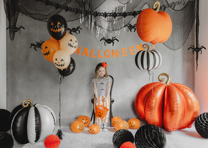 Halloween, Kürbis, Ballon, Mädchen, Party-Dekoration