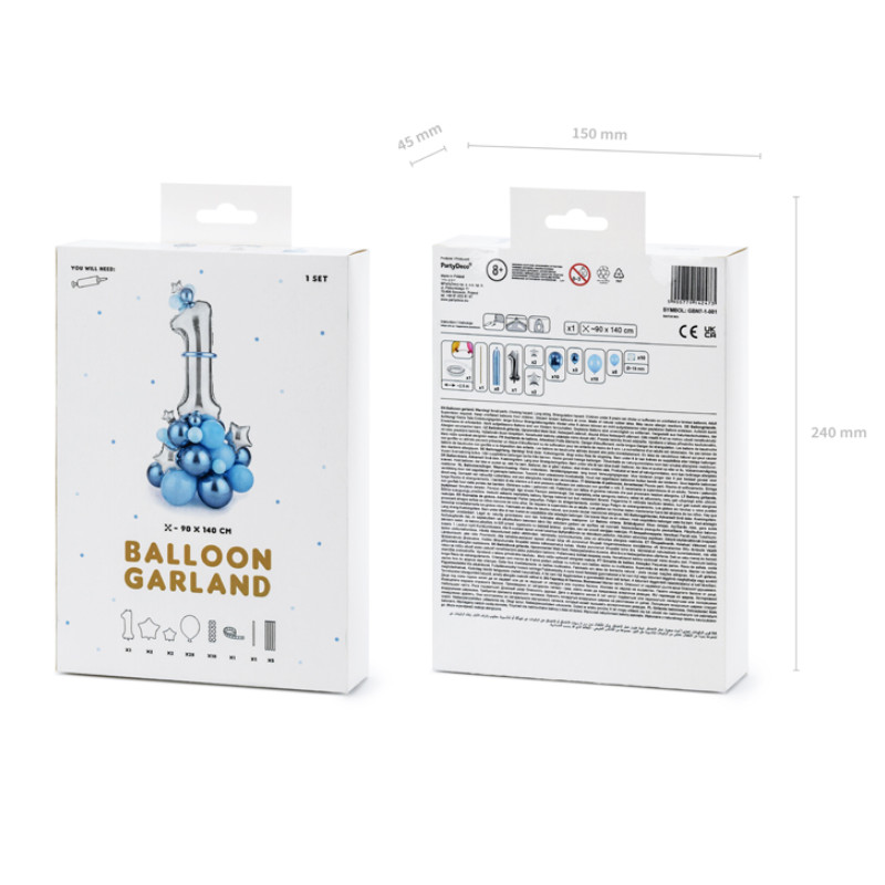 Kindergeburtstag-Ballonbogen_blau_Zahl_1_2