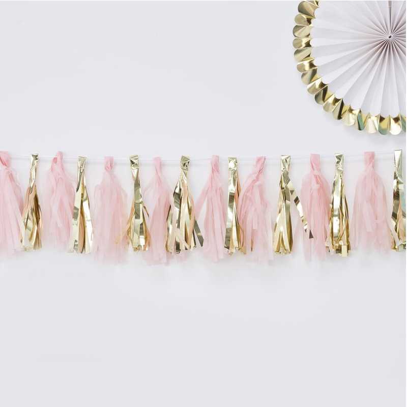 Tassel-Girlande Vintage Gold Pink
