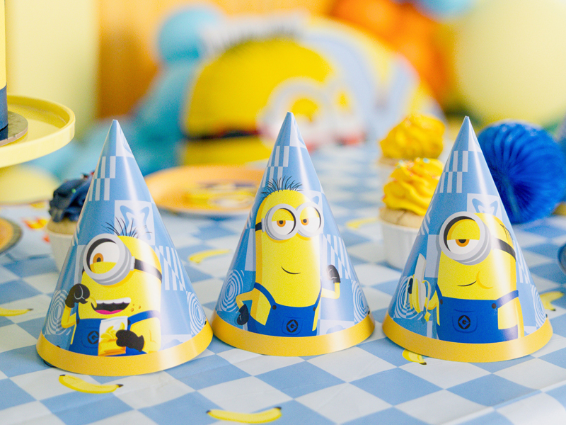 Minions, Partyhüte, Geburtstag, Blau, Muster