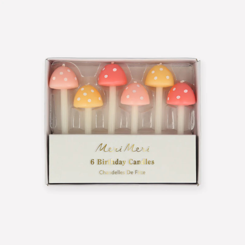 Bougies d'anniversaire Meri Meri Champignons, 6 pièces. Meri Meri