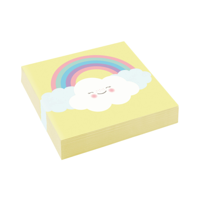 Servietten Regenbogen & Wolke klein, 20 Stk.