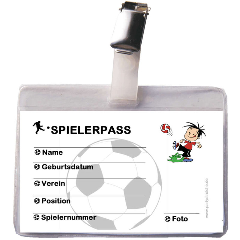 Ausweis Fussballspieler, 1 Stk.
- Verkleidung Kindergeburtstag - Partyunterhaltung Kinder - Kostüm Party - junior-partyshop.ch
