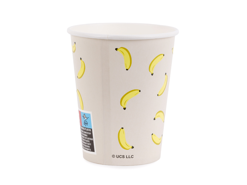 Papperbecher, Banane Muster, Einweg Becher, Becher Kunststoff, Küchentool