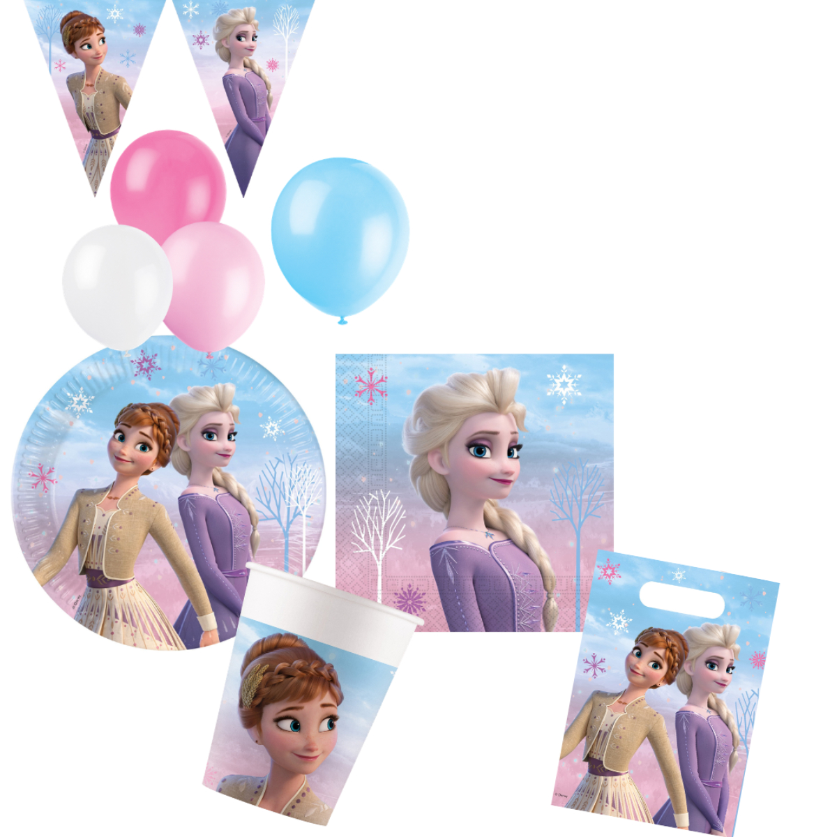 Party-Set, Ballons, Teller, Servietten, Becher