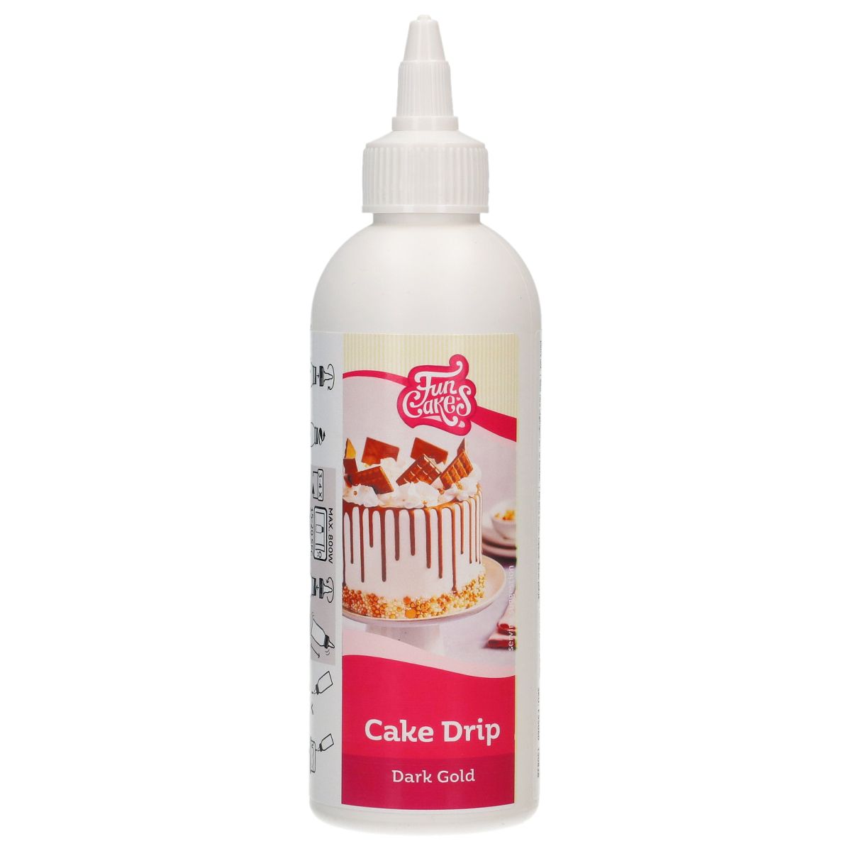 Tortendekor, Cake-Drip, Dunkelgold, Quetschflasche
