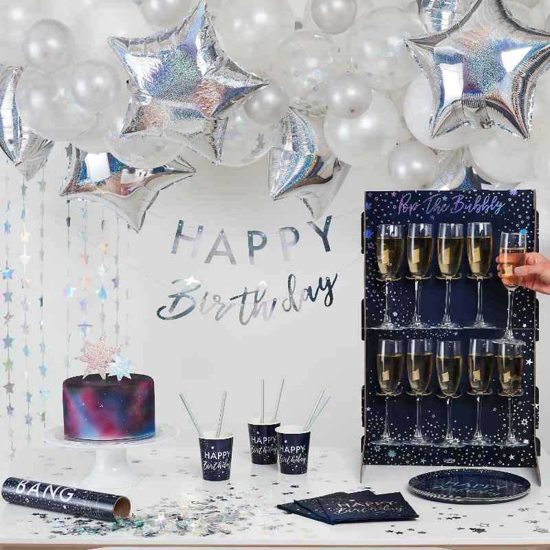 Kindergeburtstag-Ballonbogen_schillernd_Weiss_Silber_1