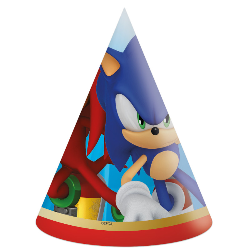 Chapeaux de fête Sonic, 8 pcs.