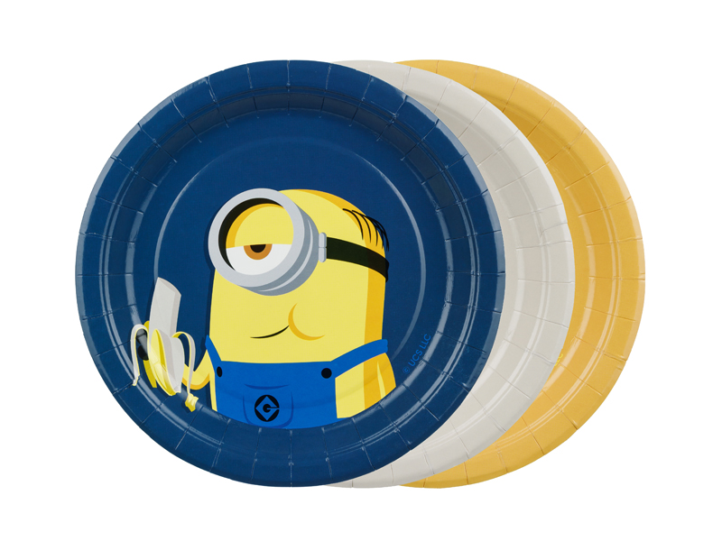 Pappteller, Minions, gelb, blau, Motivteller