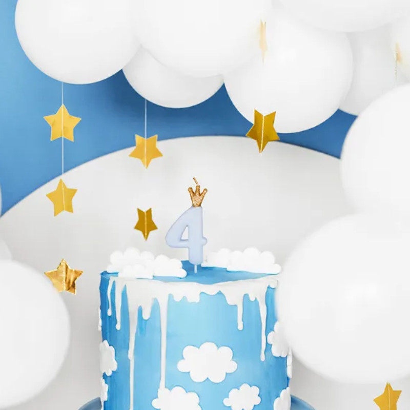 Kindergeburtstag-Zahlenkerze_Zahl_4_mit_Krone_Blau_2