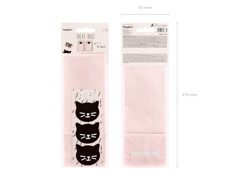 Tüten, Süßigkeitenbeutel, Pink, Katzendesign, Party-Geschenke