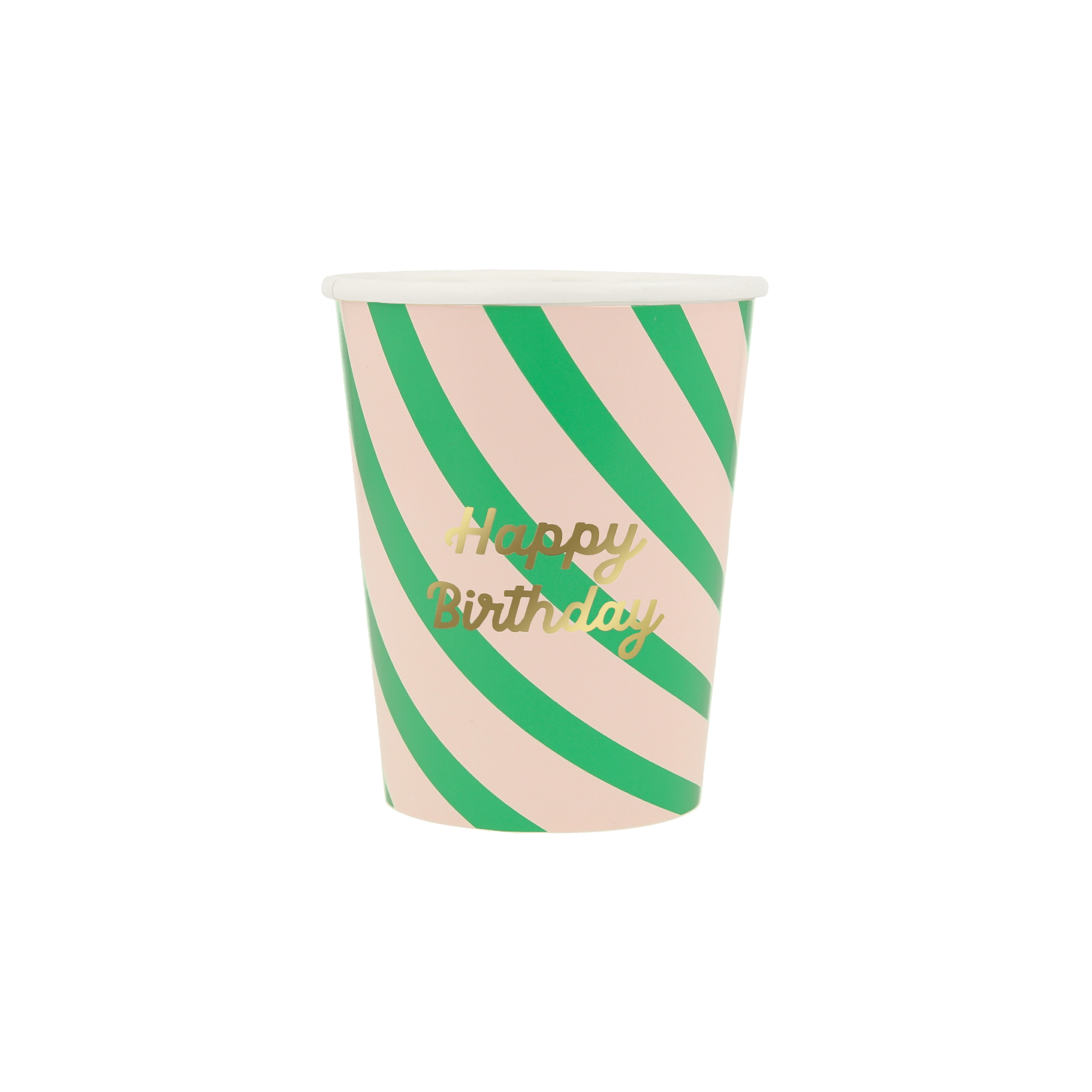 Becher, Pappe, Muster, Birthday, Grün, Rosa, Gestreift, Papierbecher
