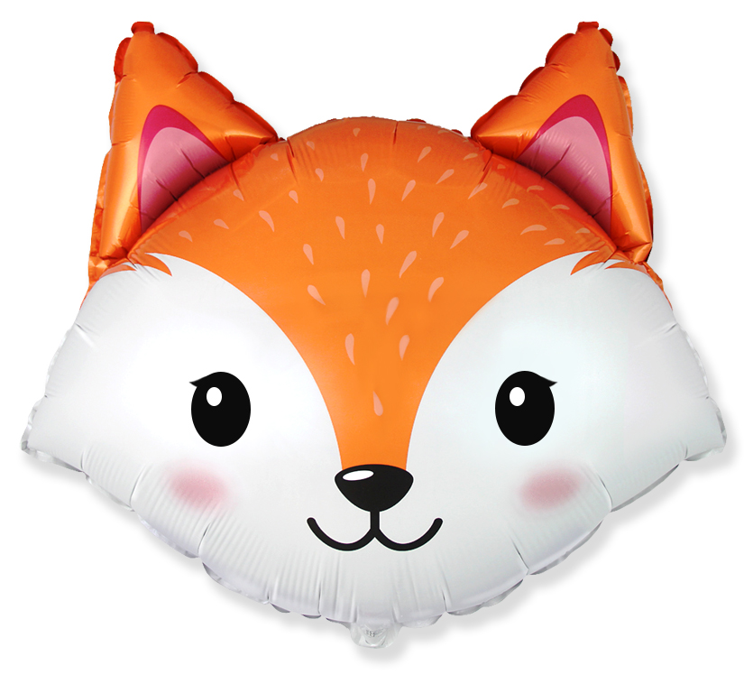 Fuchs Ballon, Tierballon, Orange-Weiß, Süßes Gesicht, Folienballon