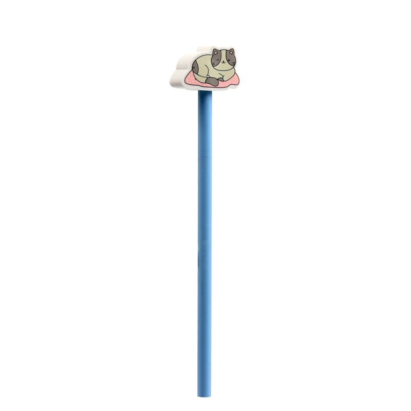 Bleistift, Stab, Katzentatz, blau, Dekorativ