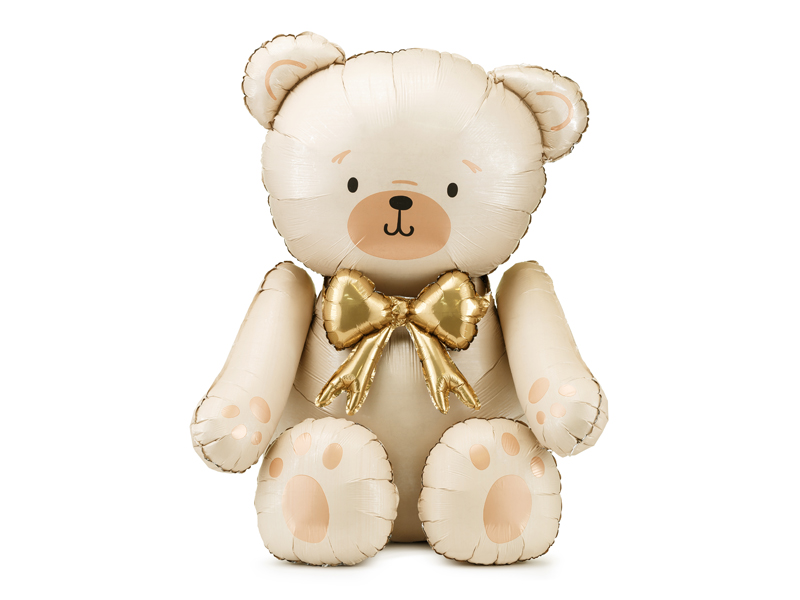 Teddy, Plüschbär, Goldener Bow, Kuscheltier, Samtoptik