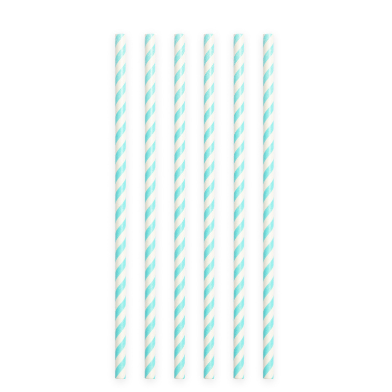 Pailles bébé bleu rayé, 20 pcs.
